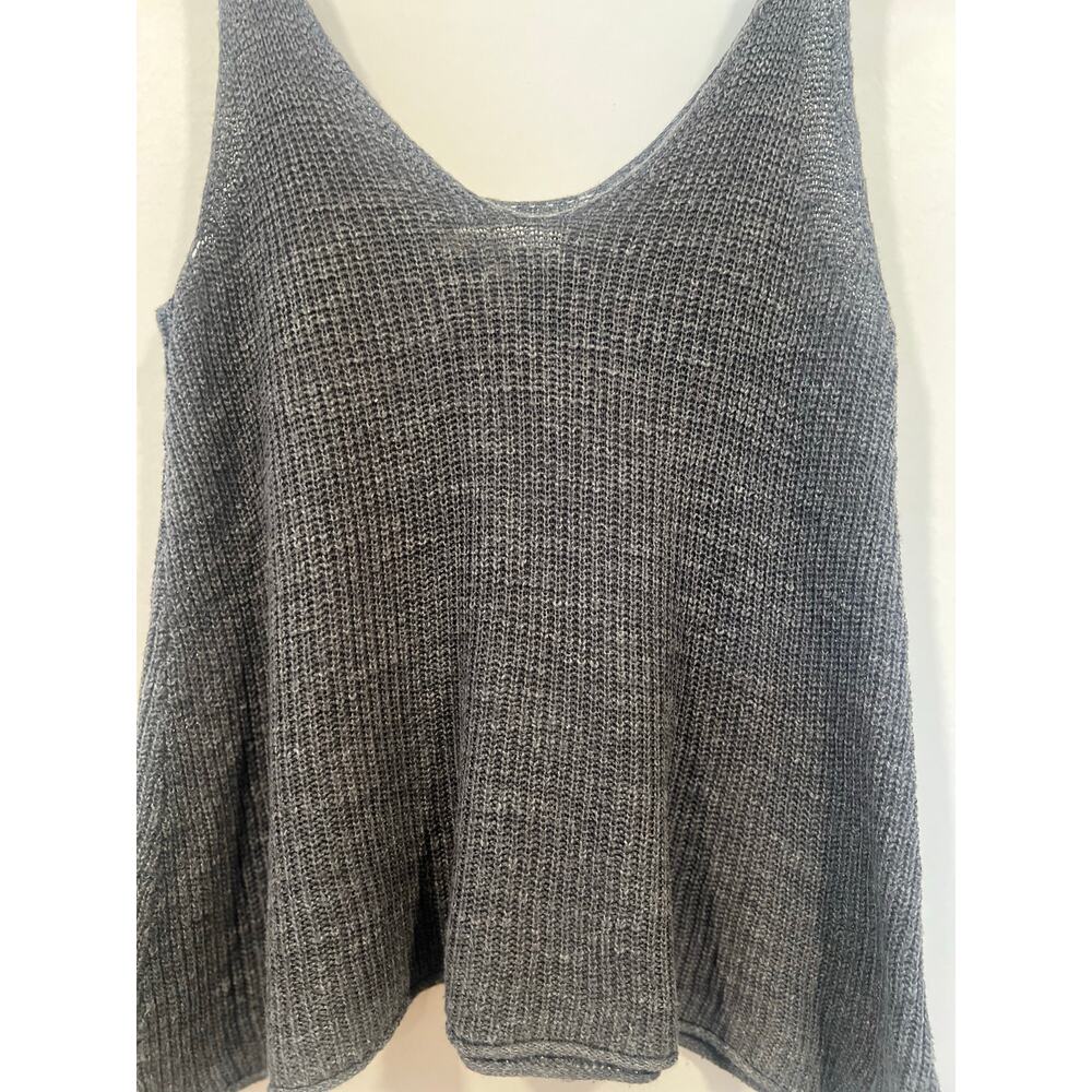 American Eagle Outfitters Charcoal Grey Knit Tank Top Boho Coastal Minimalist - Picture 3 of 6